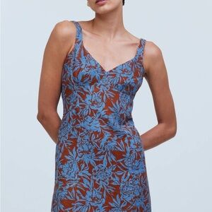 Madewell Sweetheart Mini Dress in Floral, 100% Linen